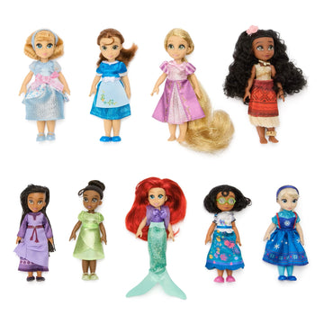 Disney Store Official Once Upon a Story Collection Mini Doll Gift Set - 9 Collectible Disney Princess Dolls: Cinderella, Ariel, Belle, Tiana