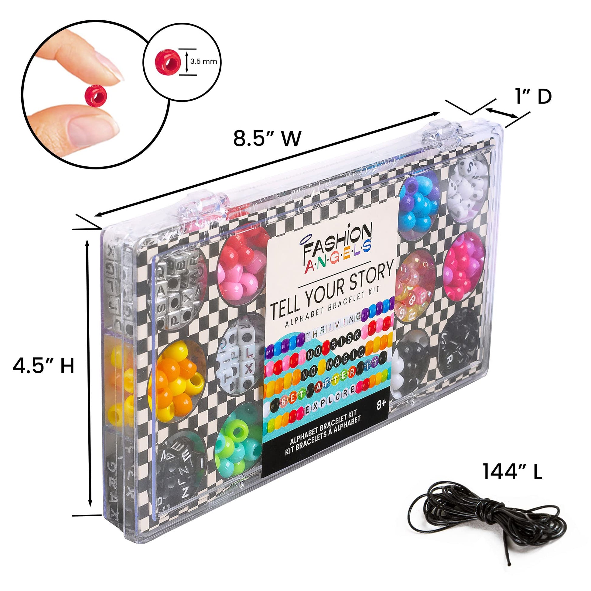 Fashion Angels Alphabet Bead Kit, 500+ Colorful Charms and Beads with Small Bead Organizer - Preppy Bracelet Making Kit for Teen Girls, Recommended