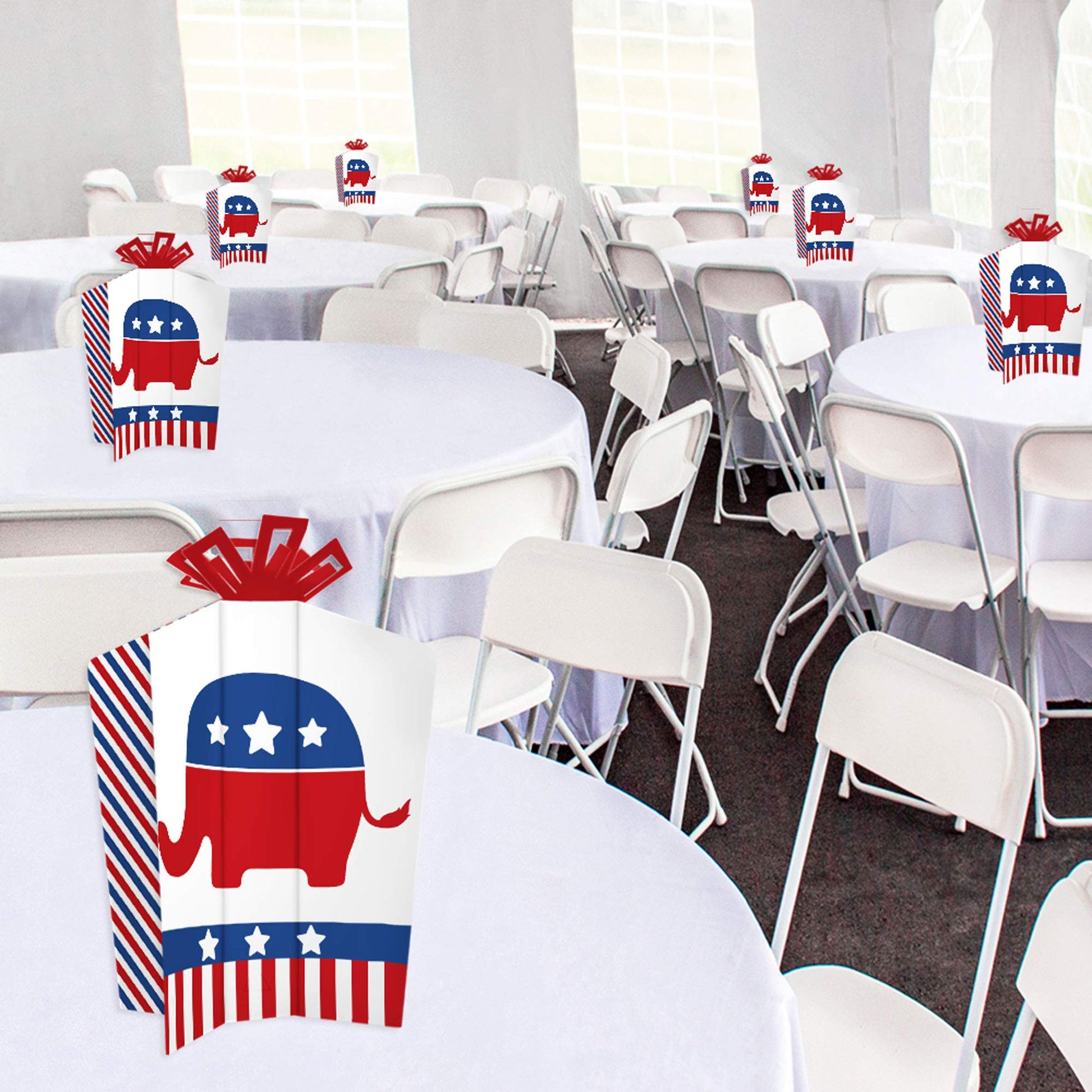 Big Dot of Happiness Republican Election - Table Decorations - Political Party Fold and Flare Centerpieces - 10 Count