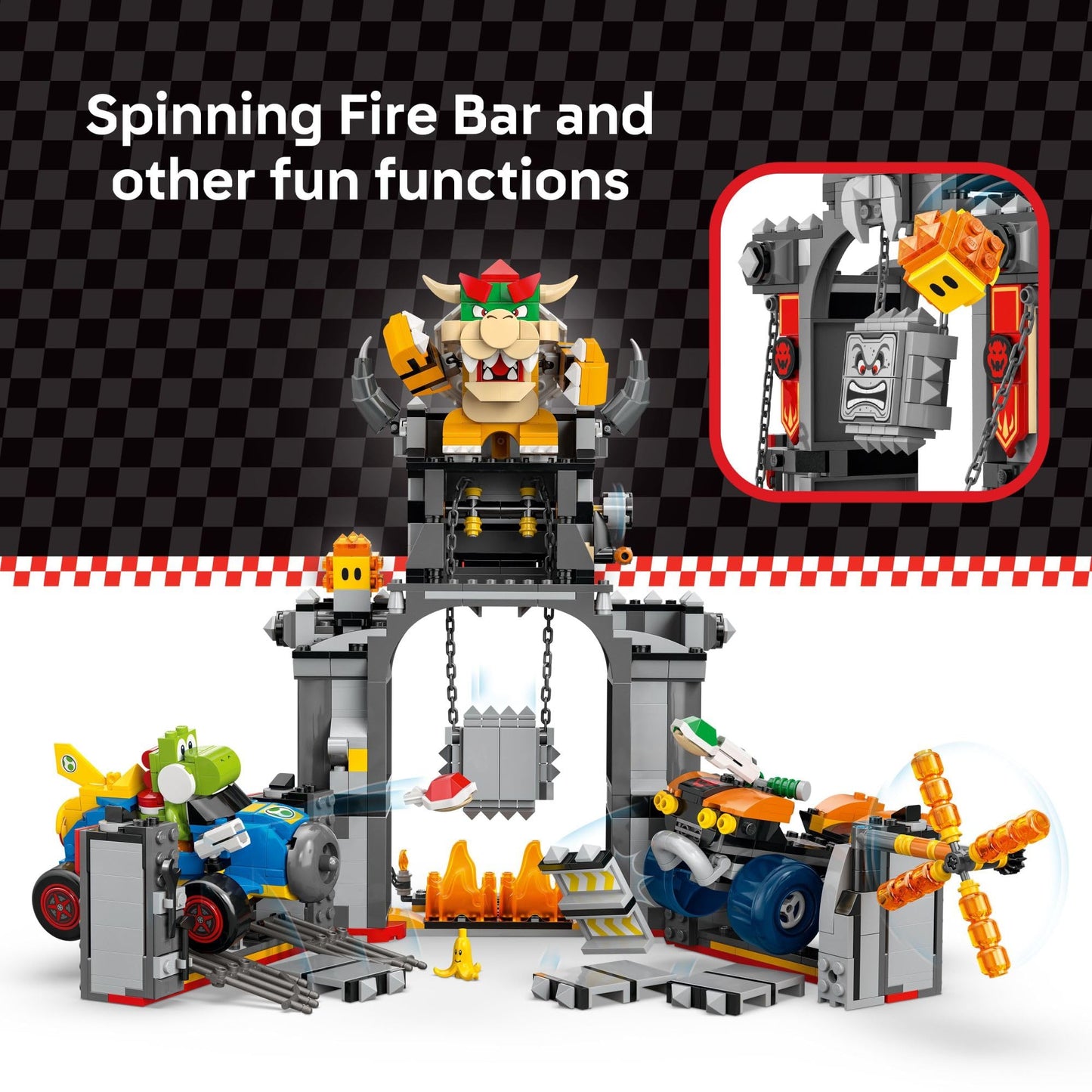 LEGO Super Mario: Mario Kart - Bowser’s Castle Building Toy for Kids - Pretend Play Set for Boys & Girls, Ages 9+ - Nintendo Gift Idea for Young