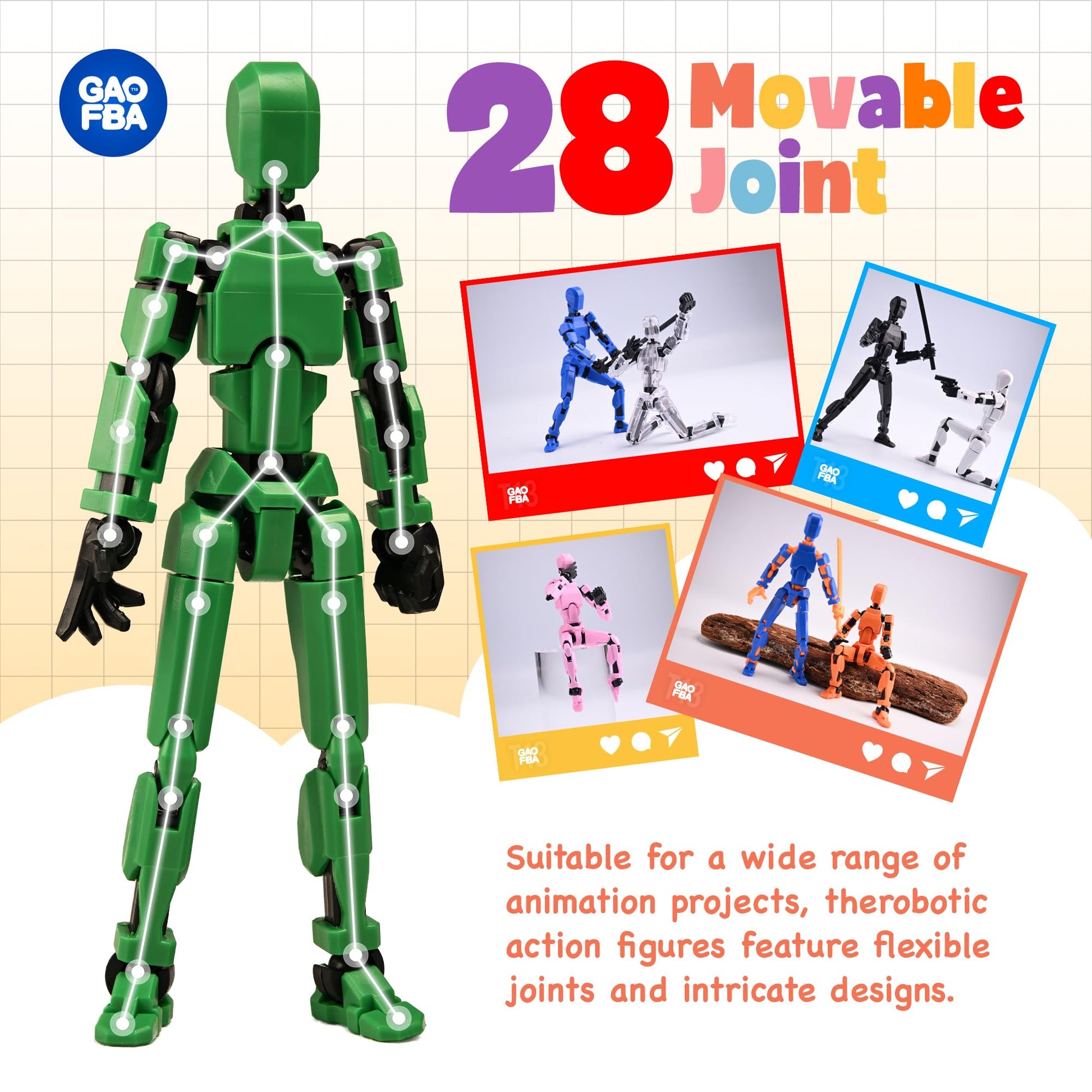 GAOFBA ?Assembly Required??Shoulder Armor Upgrade? 10pcs Lucky 13 Action Figures, Dummy Titan 13 Action Figures, Multi-Jointed Movable?with 3