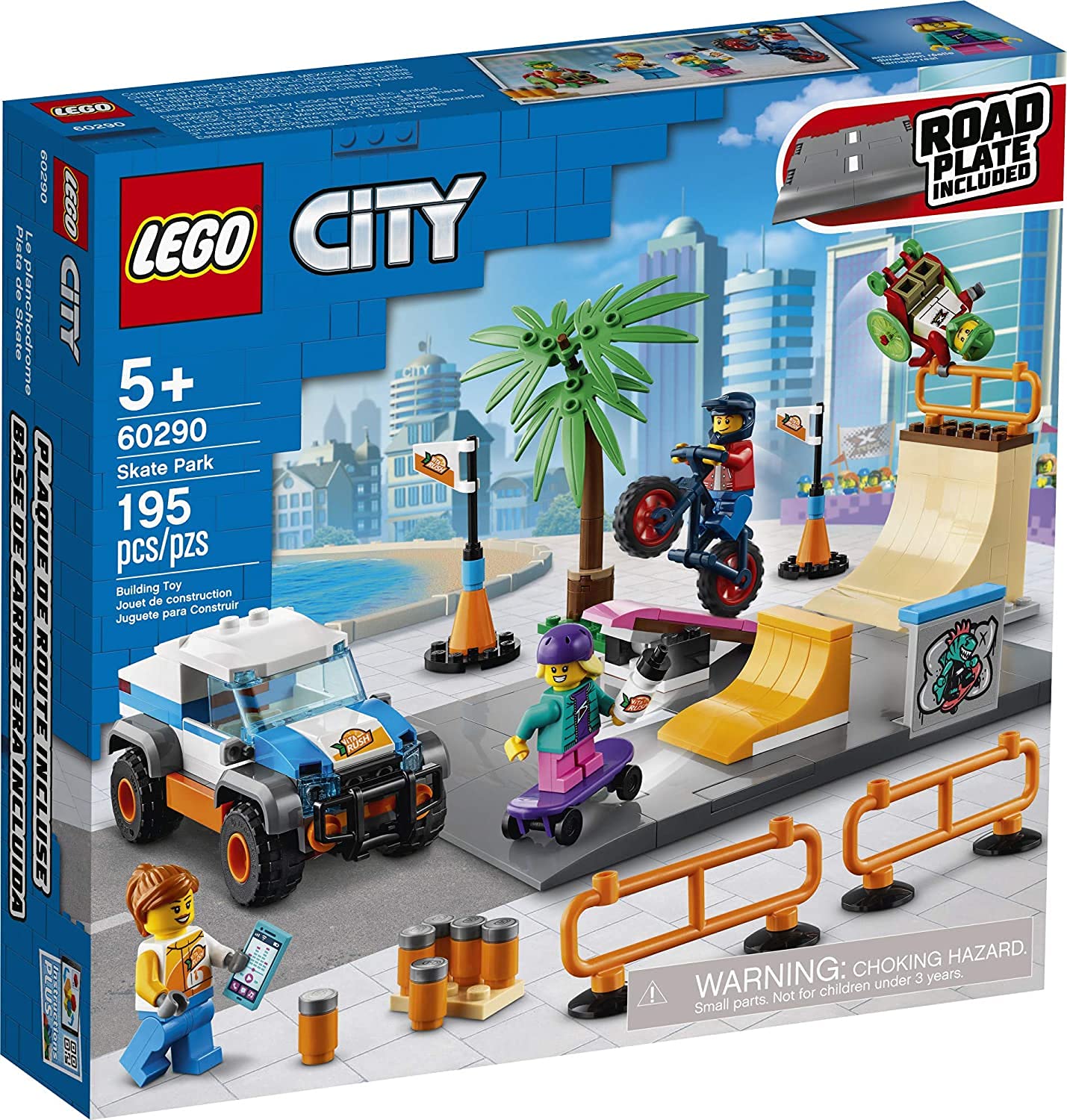 LEGO City Skate Park 60290 Building Kit; Cool Building Toy for Kids, New 2021 (195 Pieces)