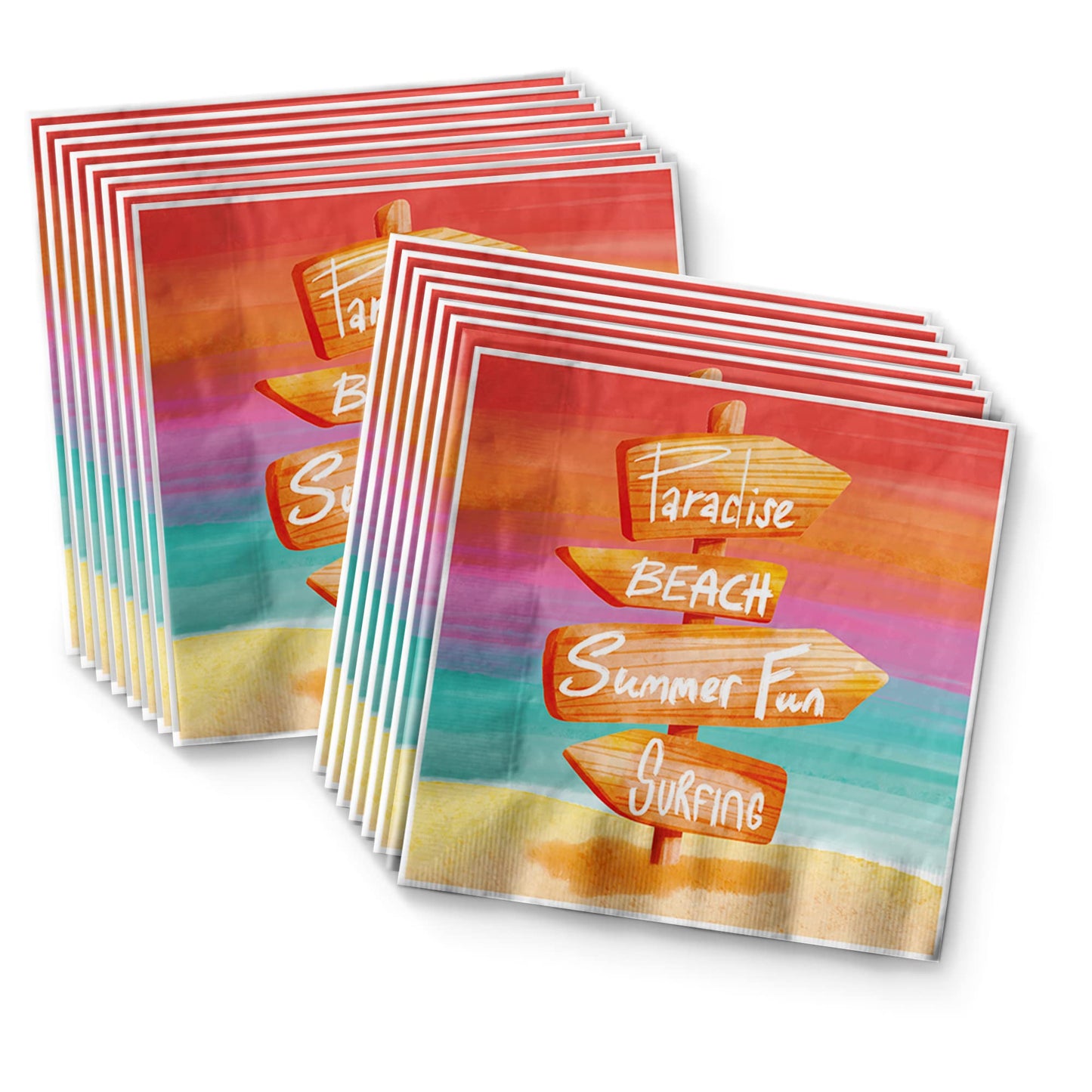 Beach Party Supplies - Ocean Birthday Party Supplies - Summer Birthday Party Supplies - Surfing Party Supplies | Beach Tableware Set Includes Plates