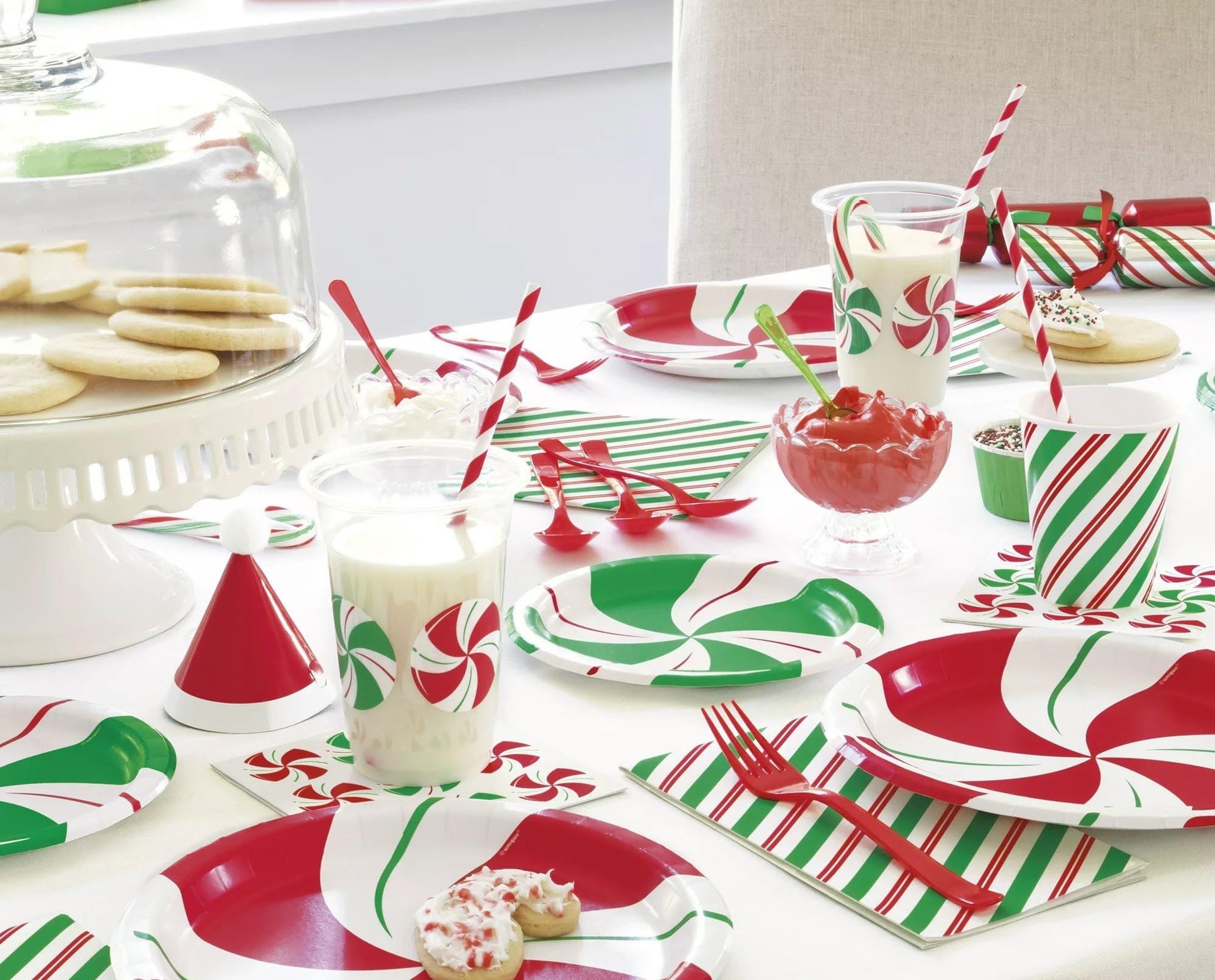 Unique Peppermint Christmas Disposable Tablecover
