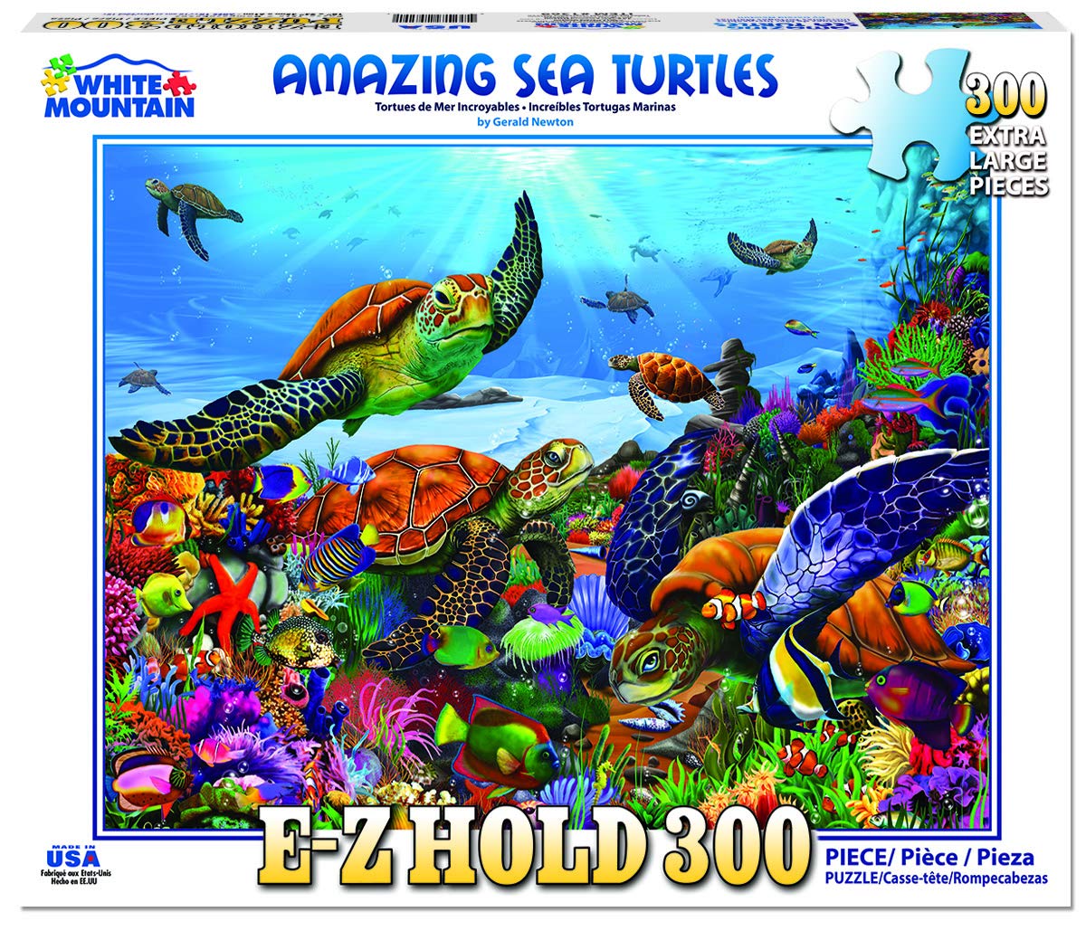 White Mountain 300 Piece Jigsaw Puzzle Fun Ocean, Amazing Sea Turtles
