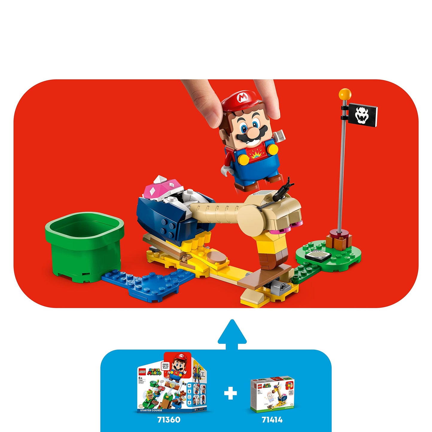 LEGO Super Mario Conkdor's Noggin Bopper Expansion Set 71414, Buildable Toy to Combine with Mario, Luigi or Peach Starter Course, Gift Idea for Kids 6