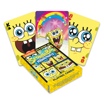 Aquarius Spongebob Faces Playing Cards Standard Size - Themed Novelty Deck with 52 Unique Expression Designs - Collectible Merchandise Gift for Teens