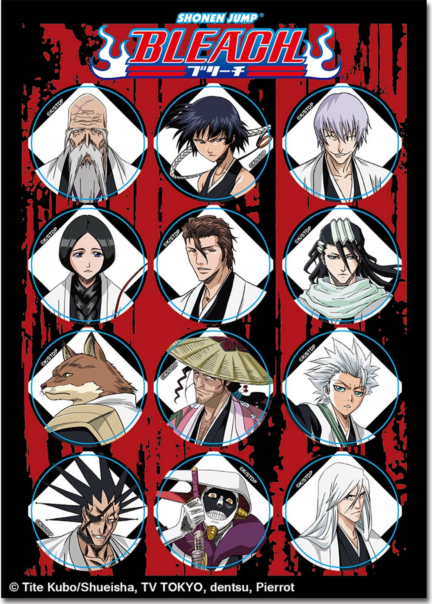 Bleach - Shinigami Captains Sticker Set 5"X7"