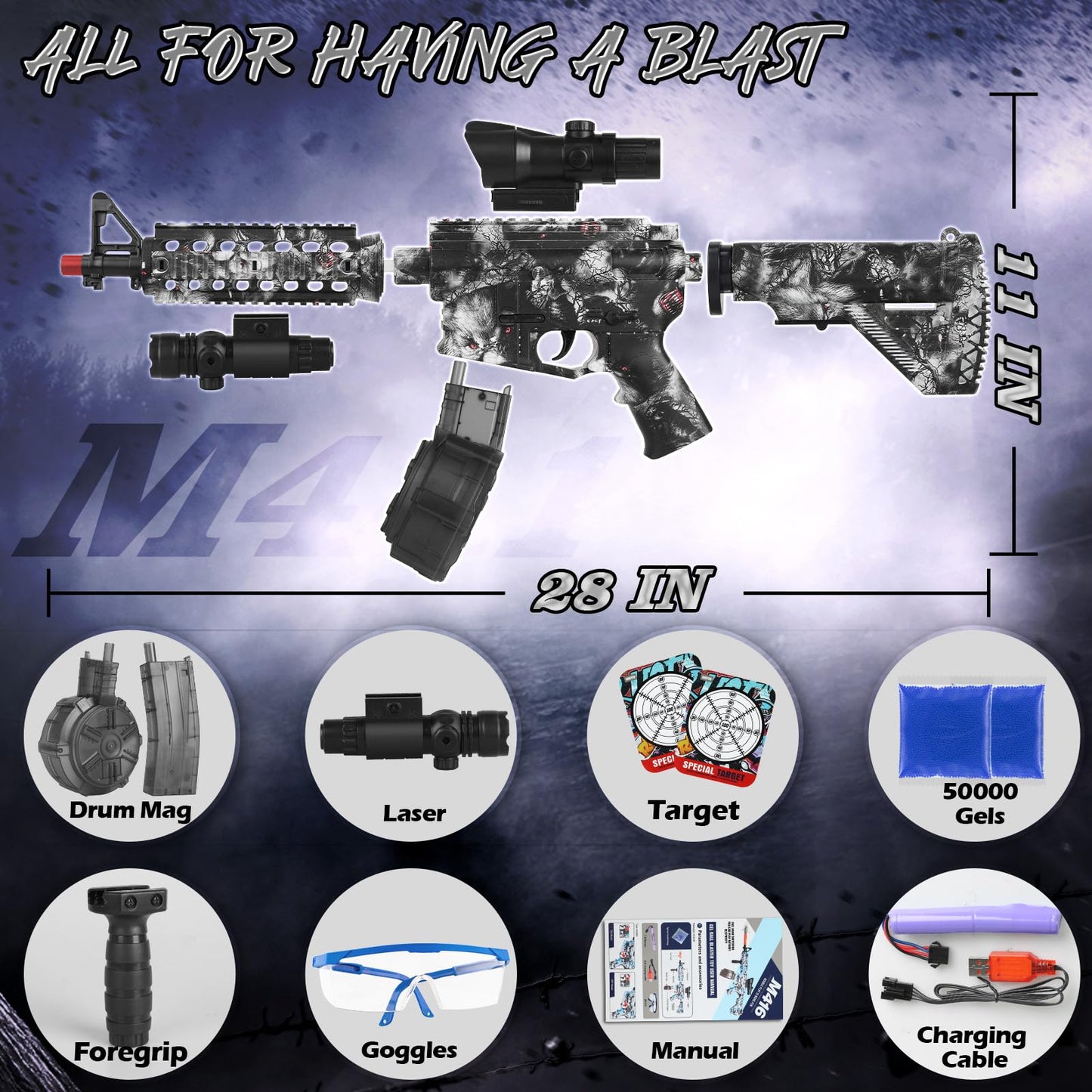 Watter Gel Splat Blaster for Outdoor Activities Team Game