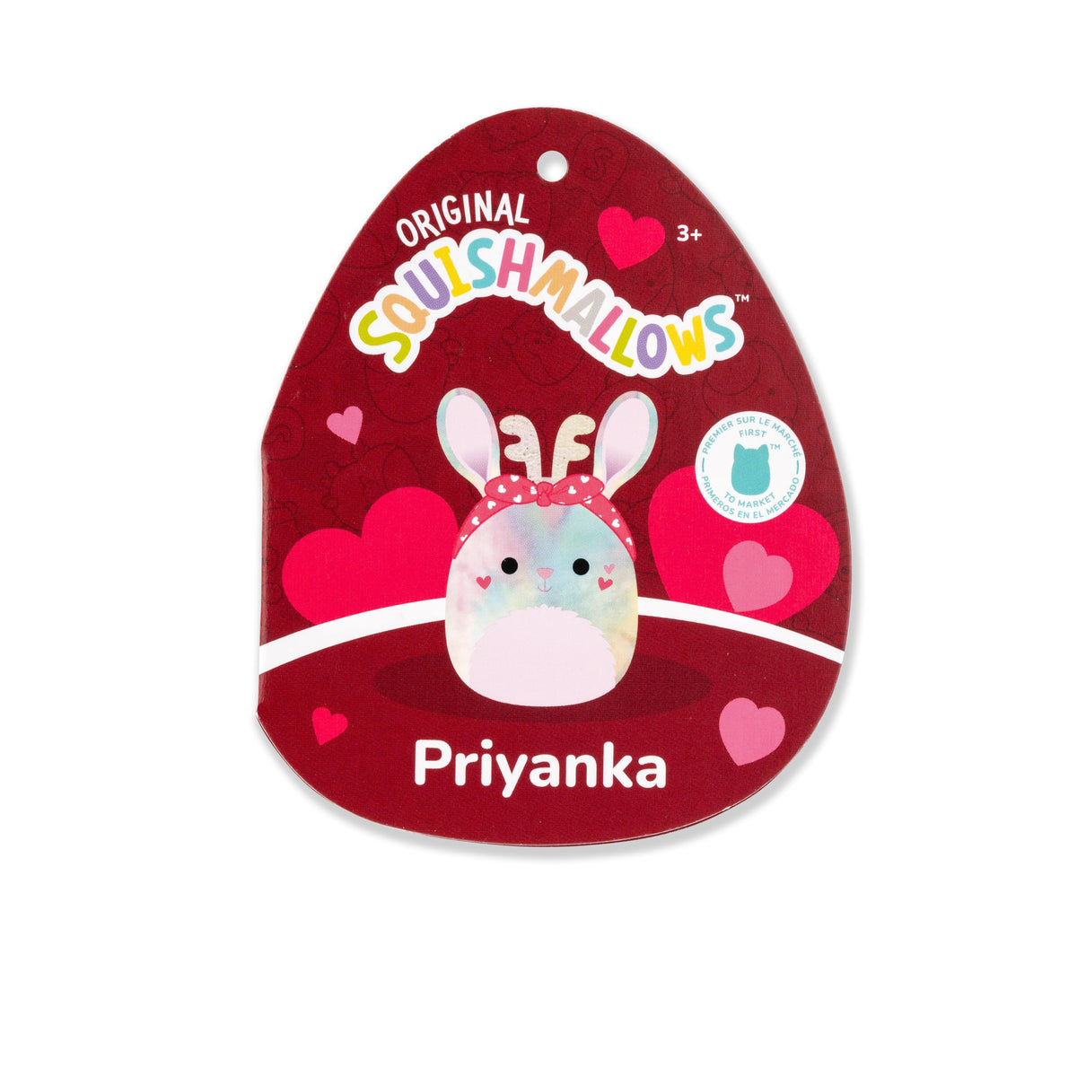 Squishmallows Original 12in Priyanka The Rainbow Jackalope with Hearts Headband - Official Jazwares Plush (Medium)