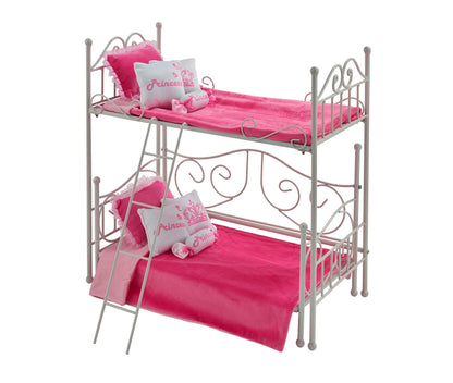 Badger Basket Metal Doll Loft Bed with Daybed for 18 Inch Dolls - Includes Ladder, Bedding & Pillows