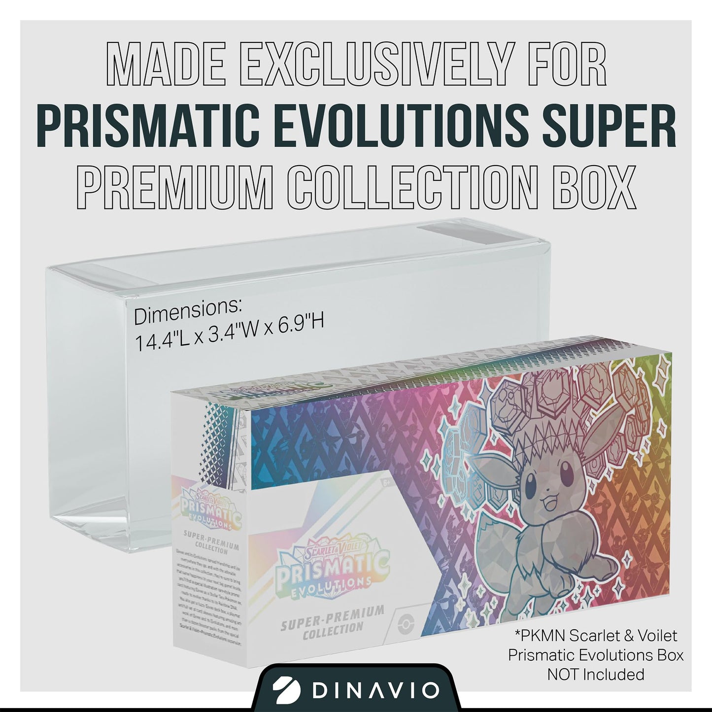 Dinavio Crafthouse 2 Pack Prismatic Evolutions SPC Plastic Protectors - 0.7mm Ultra Thick Display Protector - Compatible with Prismatic Evolutions
