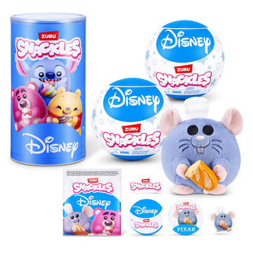 Snackles Disney 5-Inch Plush Toy 2 Pack by ZURU - Ultra-Soft Mini Stuffed Animal with Snack Accessory, Collectible Cuddly Plush for Kids, Tweens,