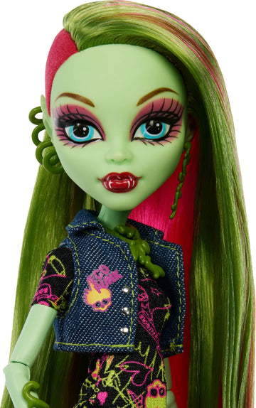 Monster High Boo-riginal Creeproduction Doll, Venus McFlytrap Collectible Reproduction with Doll Stand, Diary, and Pet Chewlian