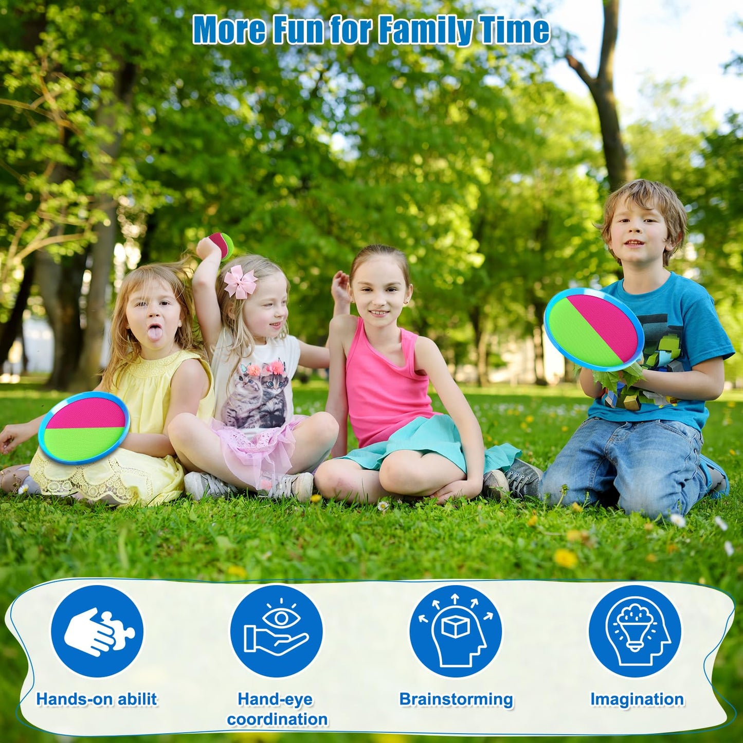 Aywewii Toss and Catch Ball Set Game Kids Outdoor Toys for Beach Pool Yard