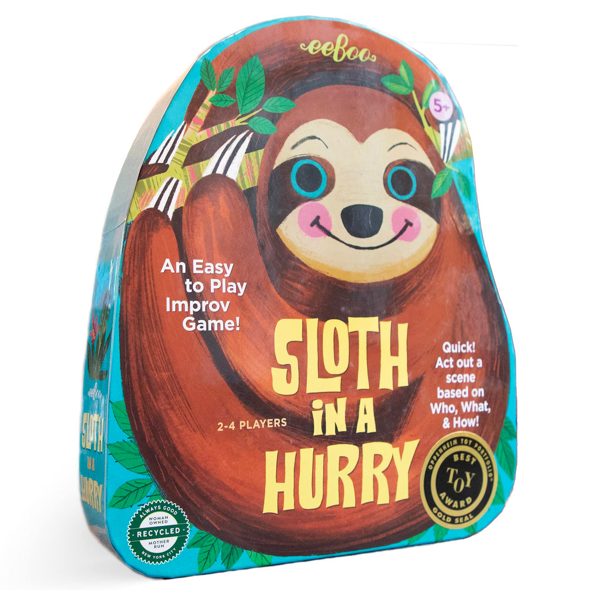 eeBoo Sloth in a Hurry Improv Acting Game, Ages 5+, 2-4 Players