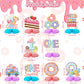 Tarklanda 10pcs Donut 1st Birthday Honeycomb Centerpieces Party Decor for Baby Girl,First ONE Sweet Donut 3D Table Centerpieces Party Happy Birthday