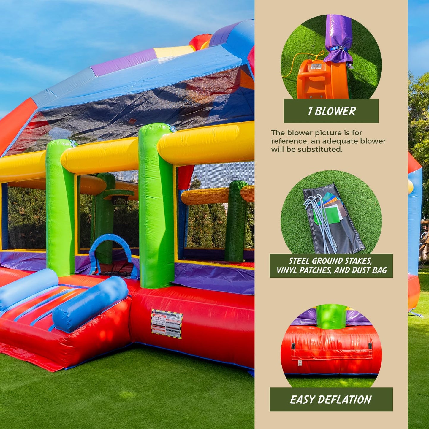 XJUMP 20x20ft Grand Party Dome Rental Grade 15oz PVC Bouncer with Blower