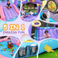 Whubefy Bounce House for Kids 3-6 with Ball Pit Pool & 50 Balls, 5-in-1 Inflatable Bouncy Castle with ETL Certified Blower, Slide, Dart Board with 6