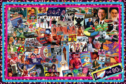 The Crazy 80's! Retro Puzzle for Adults and Kids | 1000 Piece Jigsaw Puzzle Toy | Interactive Brain Teaser for Family Game Night | 28 x 20 Inches