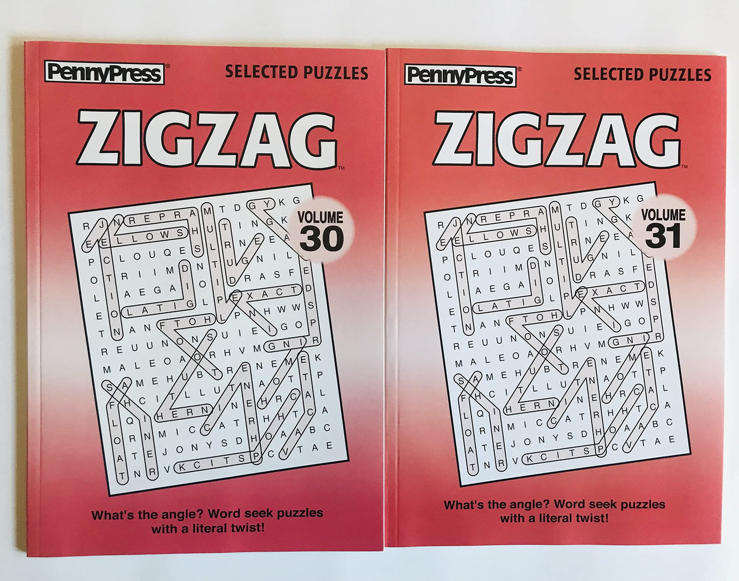 Volume 30 and 31 Zig Zag Word Search Puzzles from Penny Press Selected Puzzles