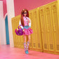Barbie Rewind Doll, '80s Edition Schoolin' Around Outfit with Varsity Jacket, Acid-Washed Skirt and Rad Accessories