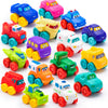 JOYIN Cartoon Cars, Soft Rubber Toy Car Set, Mini Vehicles, Bath Toy Car for Toddlers, Christmas Great Gift for Boys and Girls, Summer Beach and Pool
