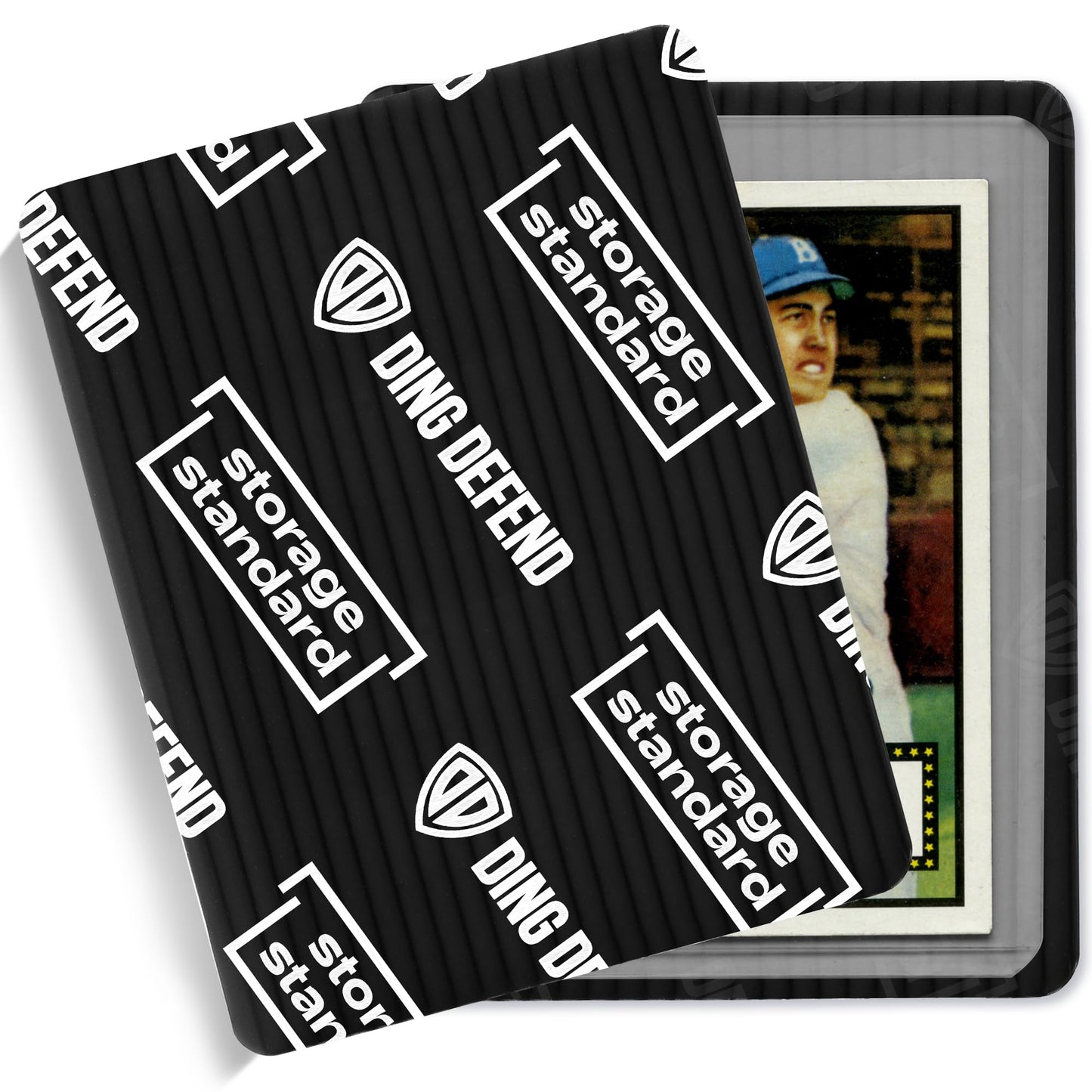 Ding Defend 110-Pack Trading Card Protector Shipping - 3.5 x 4.5 Inch Black Hobby Card Shipping Supplies w/Rounded Corners, Lightweight & Reusable for