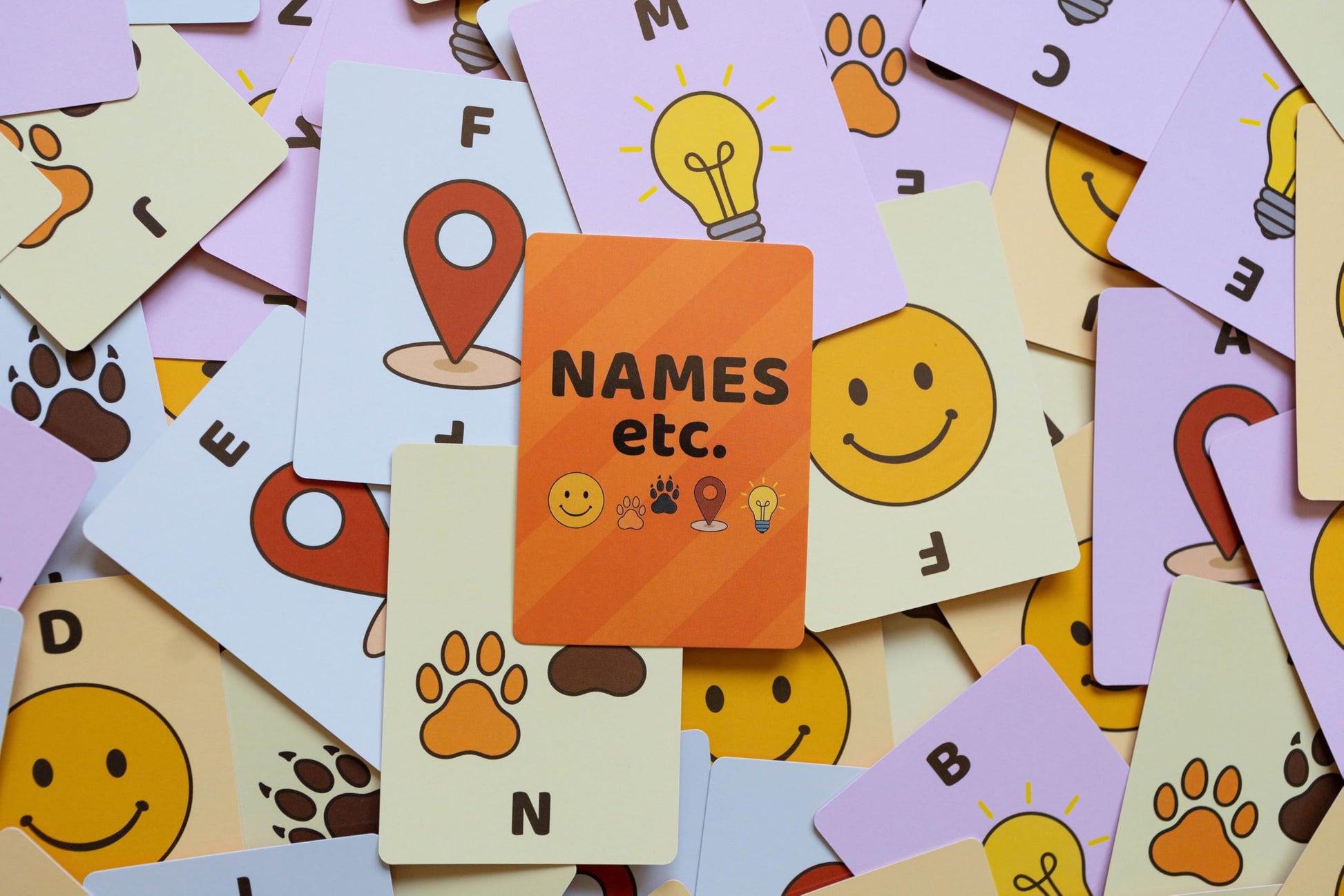 Plearn Pieces Names etc - Fast-Paced Family Card Game of Name, Animal, Place, and Thing | Family Games | Travel Games | Educational Game for Kids