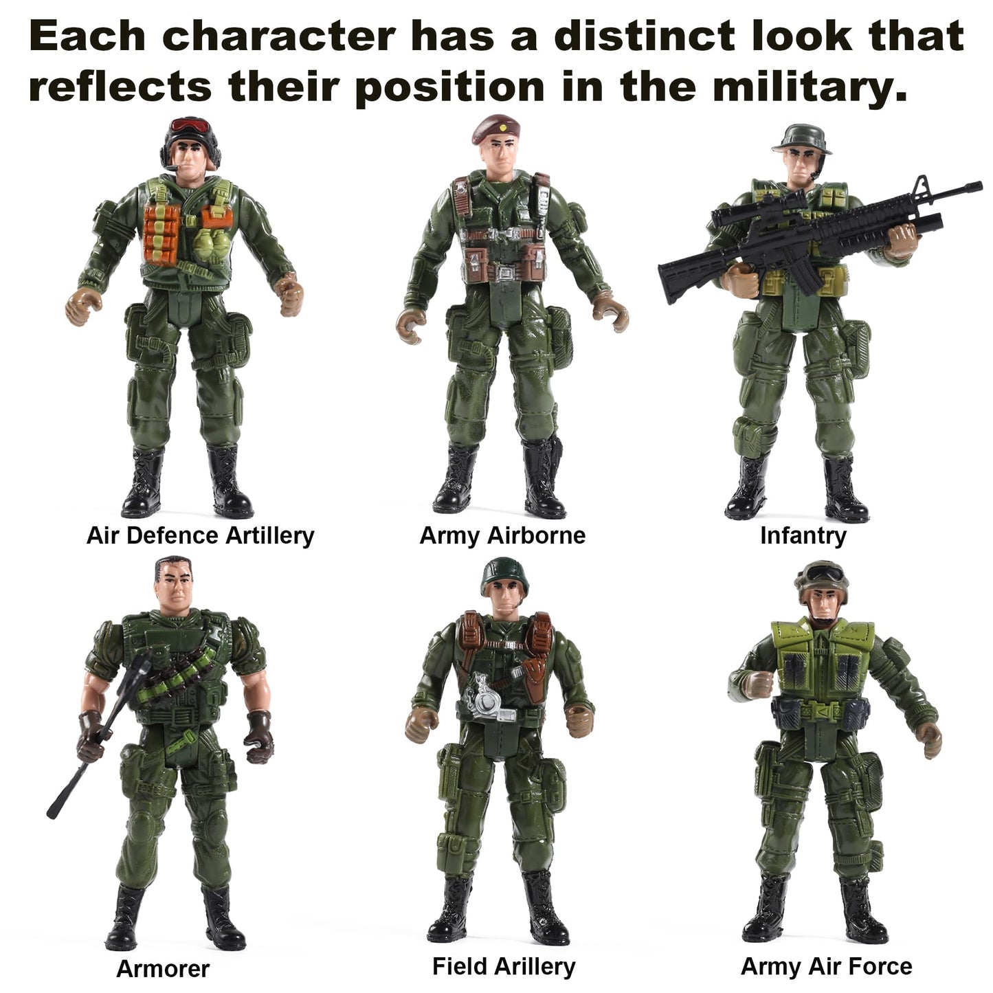 Mr.River US Army Men and SWAT Team Toy Soldiers Action Figures with Military Weapons Accessories for Kids Boys Girls,12Pcs