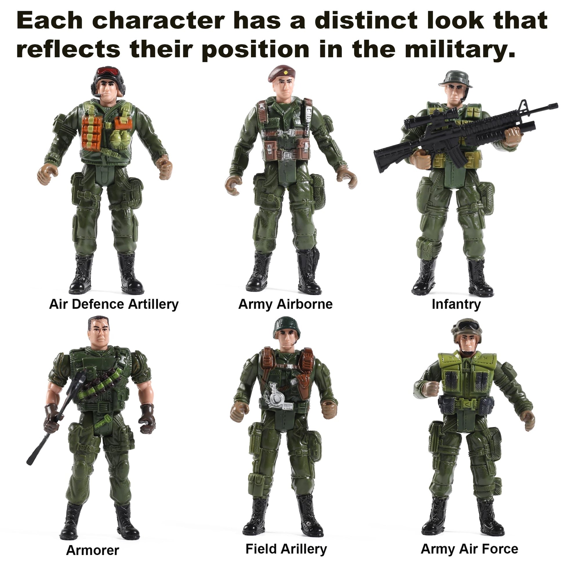 Mr.River US Army Men and SWAT Team Toy Soldiers Action Figures with Military Weapons Accessories for Kids Boys Girls,12Pcs