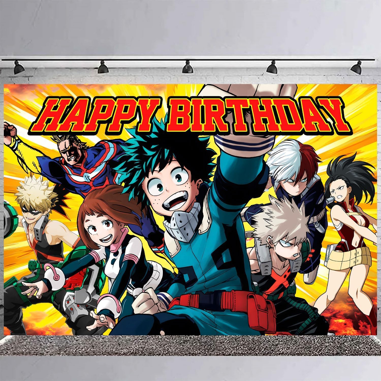 Academia My Hero Party Supplies - 5x3FT Backdrop & Banner for Boys & Girls' Academia Theme Birthday Party Decoration