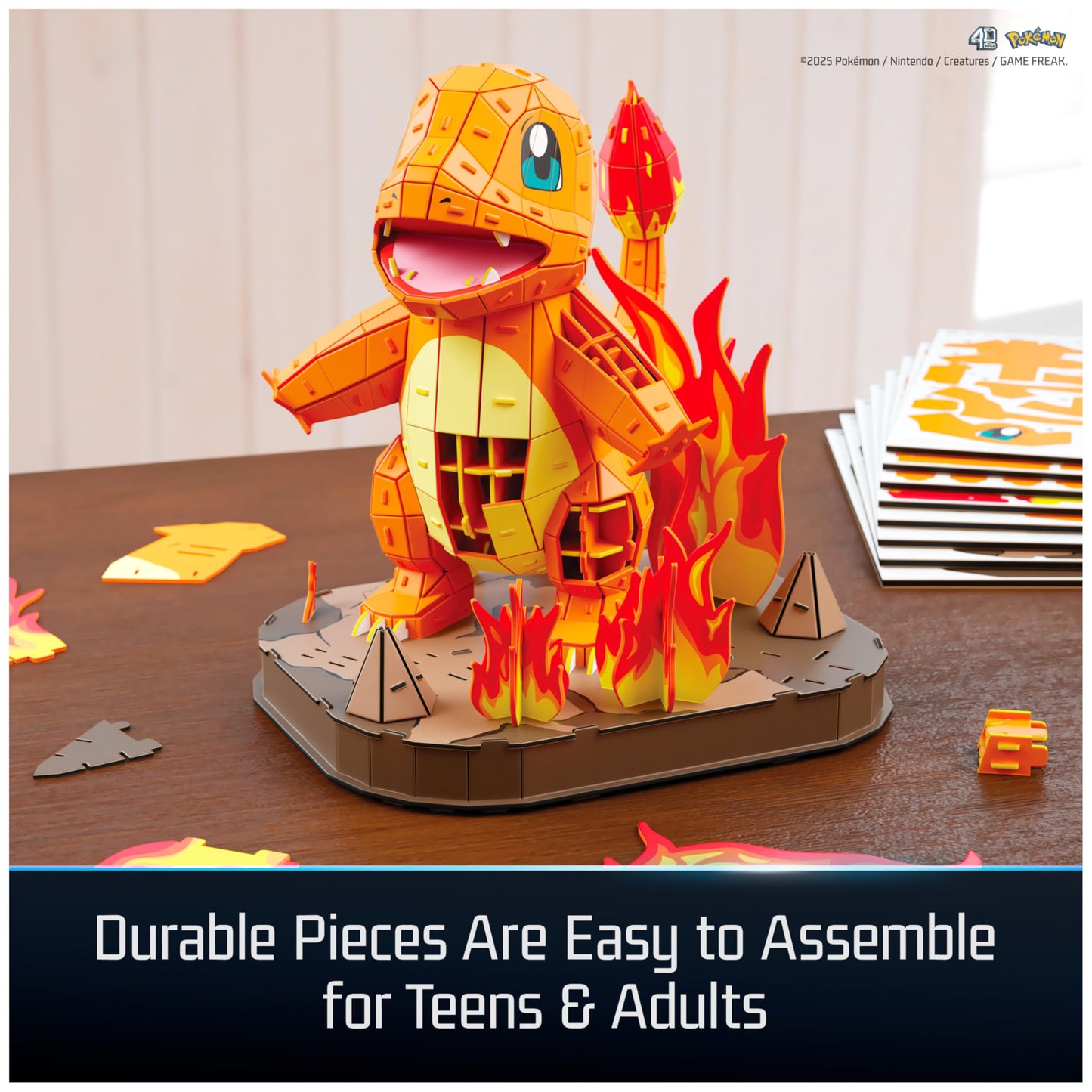 4D Build Pokémon Charmander 3D Puzzle Model Kit, Desk Décor, Shelf Display