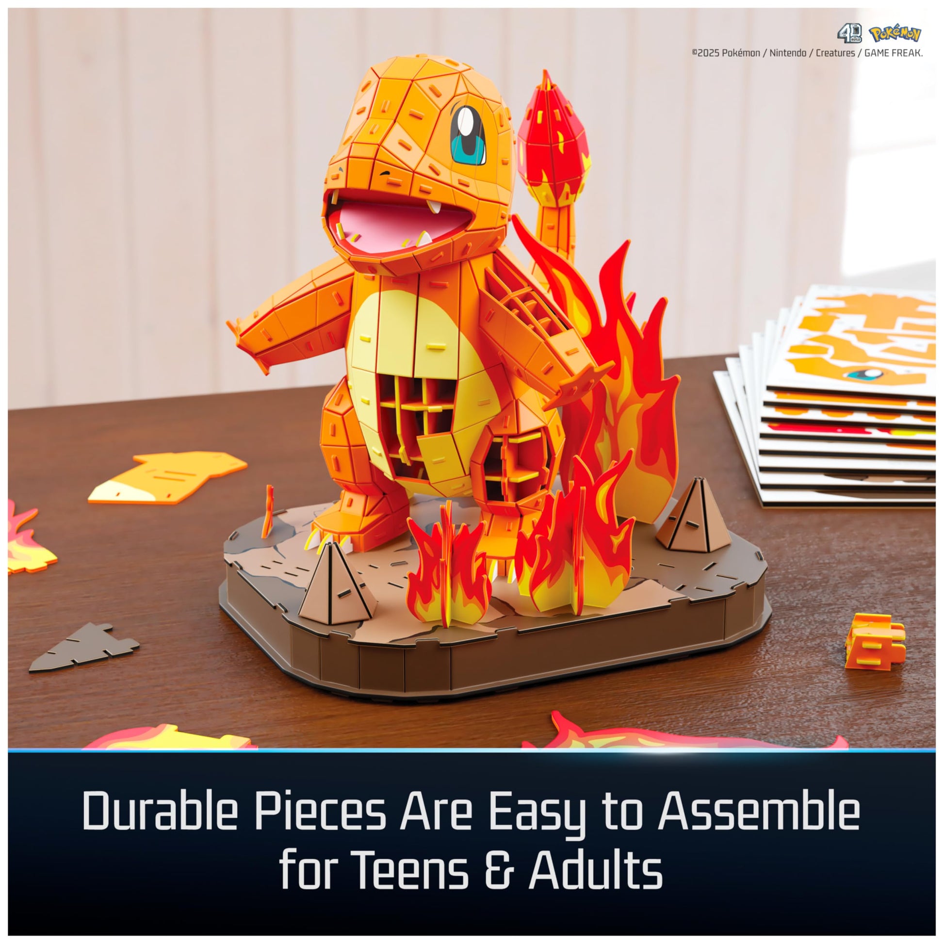4D Build Pokémon Charmander 3D Puzzle Model Kit, Desk Décor, Shelf Display