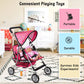 Twin Doll Stroller - Pretend Play Stroller for Dolls - Toy Stroller with Storage Basket for Baby Doll Accessories Set