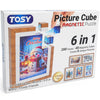 TOSY Picture Cube Frosty Friends: 6-in-1 Magnetic Picture Puzzle, 48 Blocks, 288 Faces/Magnets, 0.8 in, B002, Seamless UV Art, Display-Ready Frame