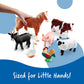 Learning Resources Jumbo Farm Animals - Horse Cow Sheep Chicken Goat Figurines, Barn Toys, Fine Motor Skills, Toddler Educational Playset, Montessori