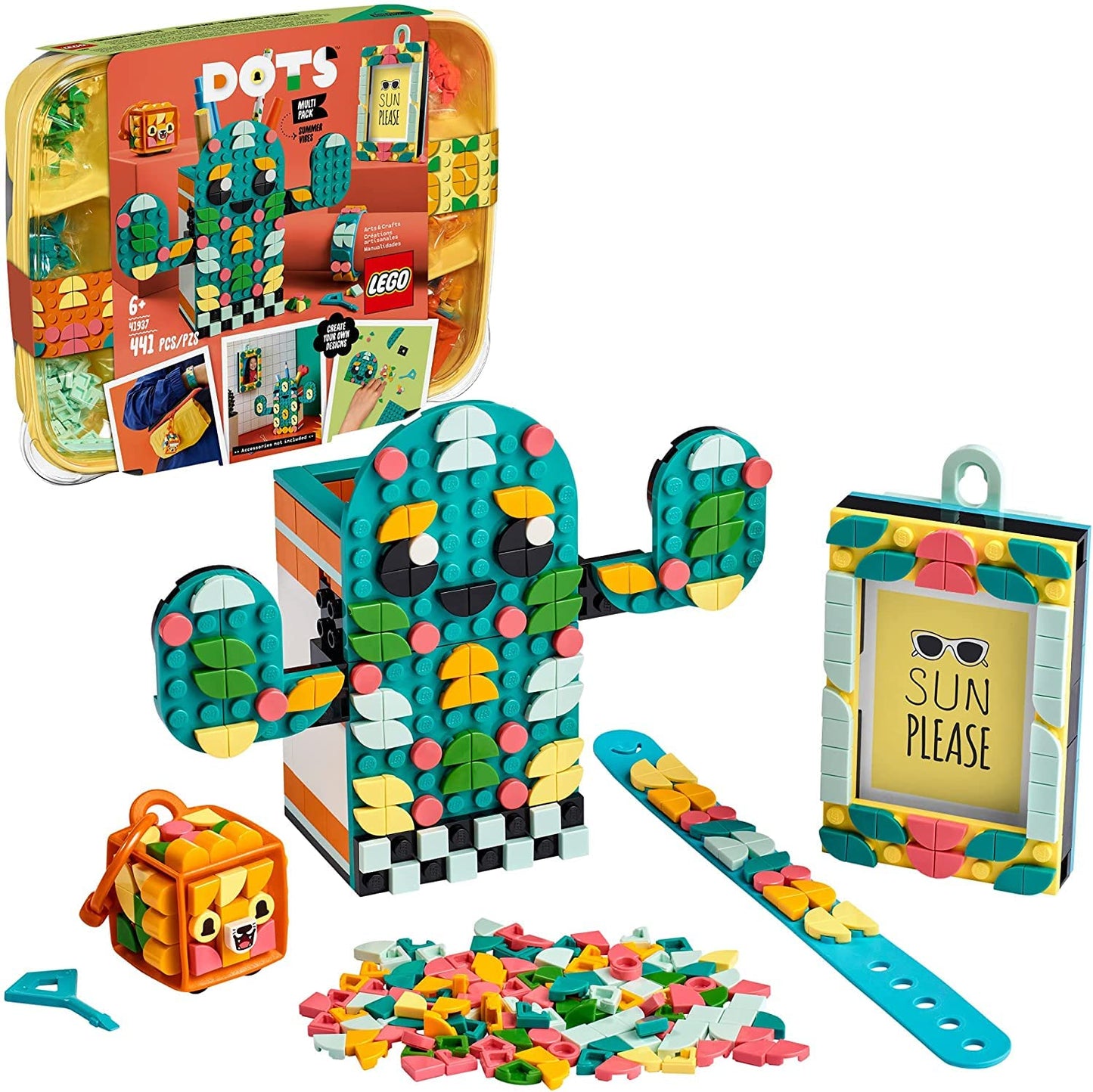 LEGO DOTS Multi Pack - Summer Vibes 41937 DIY Craft Decoration Kit; Makes a Top Design Gift for Creative Kids; New 2021 (441 Pieces)