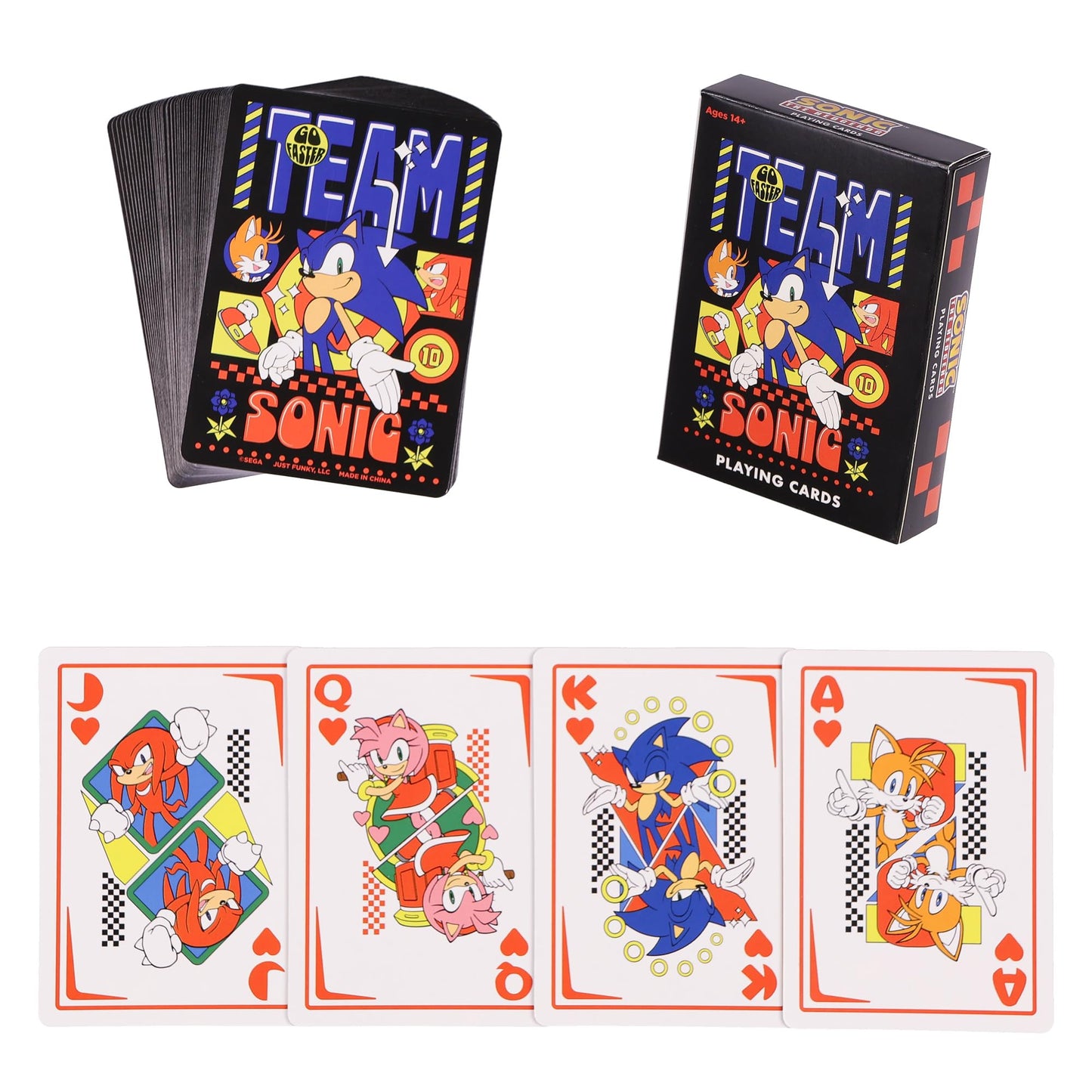 JUST FUNKY Sonic The Hedgehog Playing Cards Team Sonic Design 52 Count Deck