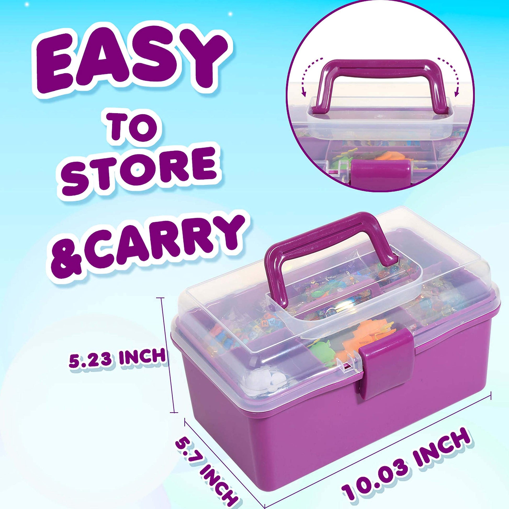 YITOHOP Arts Craft Supplies for Kids, 1000+ PCS Toddler DIY Craft Art Supply Set Include Pipe Cleaners, Pom Poms, Storage Box, 2026 Christmas Holiday