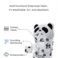 Giftty Baby Teething Mitten Panda Hand Teether Soothing Glove Wearable Teething Toy with Crinkle Sound, Multi Textured for Infants 3-12M (1 Pair)