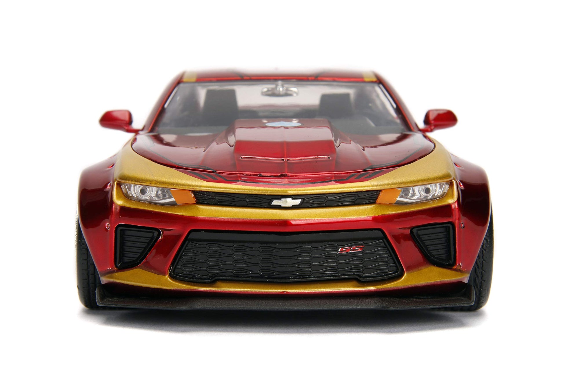 Jada Toys Marvel 1:24 2016 Chevy Camaro SS Die-cast Car with 2.75" Iron Man Figure, Toys for Kids and Adults, Red (99724)