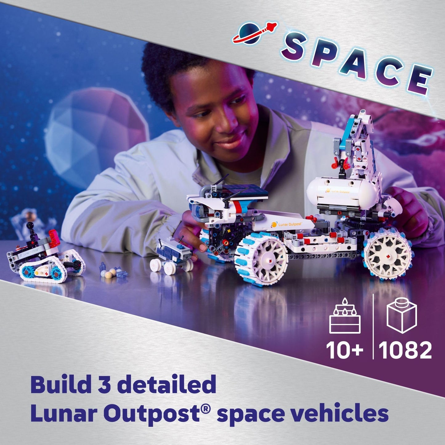 LEGO Technic Lunar Outpost Moon Rover Space Vehicle Building Toy - All-Terrain Explorer for Kids, Boys & Girls, Ages 10+ - Buildable Space Decor