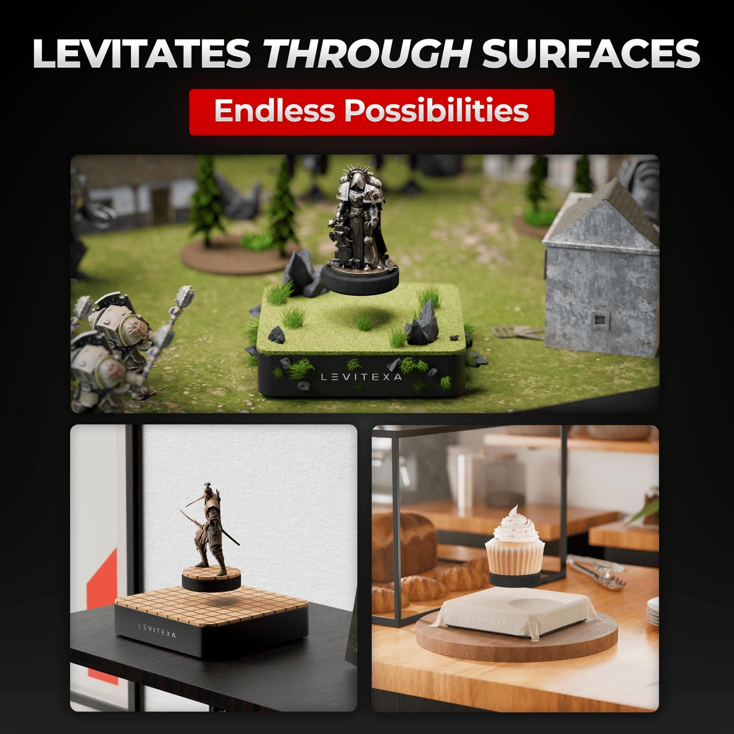 Levitexa Nimbus Levitating Display - Floating Display, Levitating Stand, Levitation Decor, Magnetic Stand, Magnetic Levitation for Figures and Toys