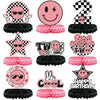 Two Cool Honeycomb Centerpiece Pink and Black Two Cool Dude Second Birthday Table Toppers for Two Year Old Happy Dude Photo Prop Yellow Black