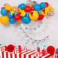 Circus Carnival Party Decorations Happy Birthday Banner Carnival Theme Balloons Circus Themed Tablecloth for Carnival Circus Birthday Party Supplies