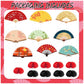 9 Pcs Folding Fans Honeycomb Centerpieces Japanese Folding Fans Birthday Centerpiece Decorations Folding Fans Table Decorations for Folding Fans Party