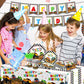 Dydamud Monster Truck Party Supplies,Monster Machine Happy Birthday Checkered Tableware Sets Include Monster Trucks Theme Party Paper Plate Napkins