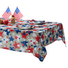 Newbridge Burlap Stars Patriotic 52 x 70 Inch Rectangle Fabric Tablecloth