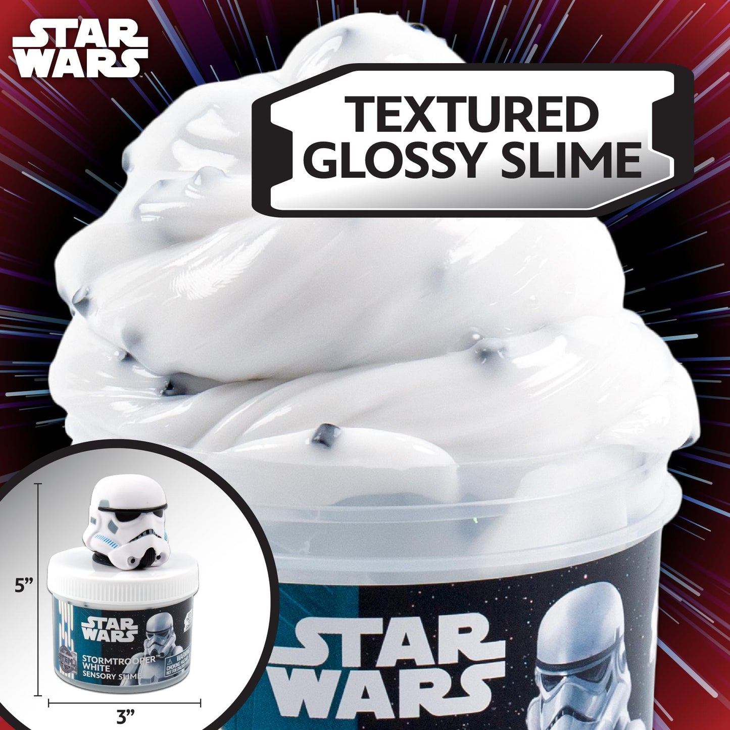 STAR WARS Stormtrooper White Slime, 8oz Star Wars Slime & Merch, Pre-Made Slime, Party Favors for Kids, Perfect for Goodie Bags, Desk Toys, Great